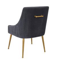 Load image into Gallery viewer, Beatrix Pleated Grey Velvet Side Chair