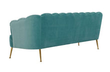 Load image into Gallery viewer, Daisy Petite Sea Blue Velvet Sofa