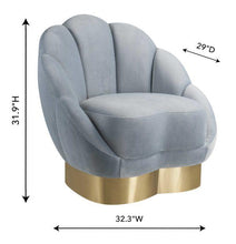 Load image into Gallery viewer, Bloom Sea Blue Velvet Chair