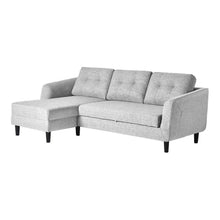 Load image into Gallery viewer, Belagio Sofa Bed With Chaise Light Grey Left