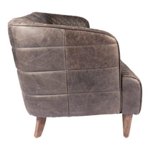 Load image into Gallery viewer, Magdelan Tufted Leather Sofa Antuque Ebony