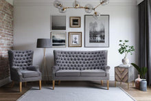 Load image into Gallery viewer, Abe Grey Linen Chair
