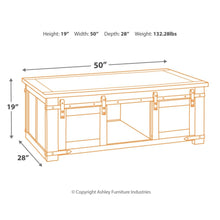 Load image into Gallery viewer, Budmore Rectangular Cocktail Table
