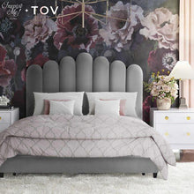 Load image into Gallery viewer, Celine Grey Velvet Bed in Queen By Inspire Me! Hom
