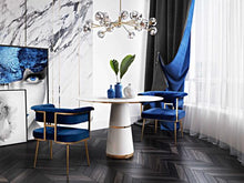 Load image into Gallery viewer, Astrid Navy Velvet Chair
