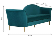 Load image into Gallery viewer, Plato Aqua Velvet Sofa

