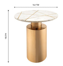 Load image into Gallery viewer, Terzo White Marble Side Table
