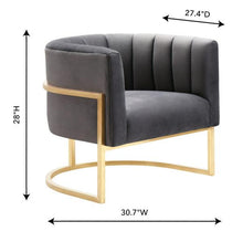 Load image into Gallery viewer, Magnolia Grey Velvet Chair
