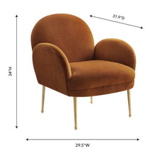 Load image into Gallery viewer, Gwen Cognac Velvet Chair
