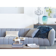Load image into Gallery viewer, Lamb Fur Pillow Large Teal Snow
