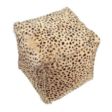 Load image into Gallery viewer, Spotted Goat Fur Pouf Cream
