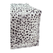Load image into Gallery viewer, Spotted Goat Fur Pouf Light Grey
