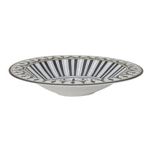 Load image into Gallery viewer, MATTE WHITE/BLACK BOWL, LEAF PATTERN
