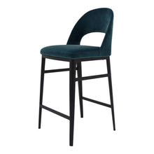 Load image into Gallery viewer, Roger Counter Stool Teal Velvet
