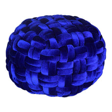 Load image into Gallery viewer, PJ Velvet Pouf Royal Blue
