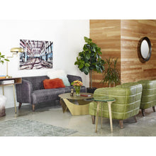 Load image into Gallery viewer, Magdelan Tufted Leather Arm Chair Emerald
