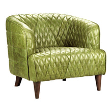 Load image into Gallery viewer, Magdelan Tufted Leather Arm Chair Emerald

