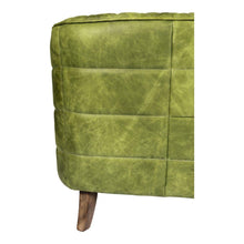 Load image into Gallery viewer, Magdelan Tufted Leather Sofa Emerald
