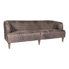 Load image into Gallery viewer, Magdelan Tufted Leather Sofa Antuque Ebony
